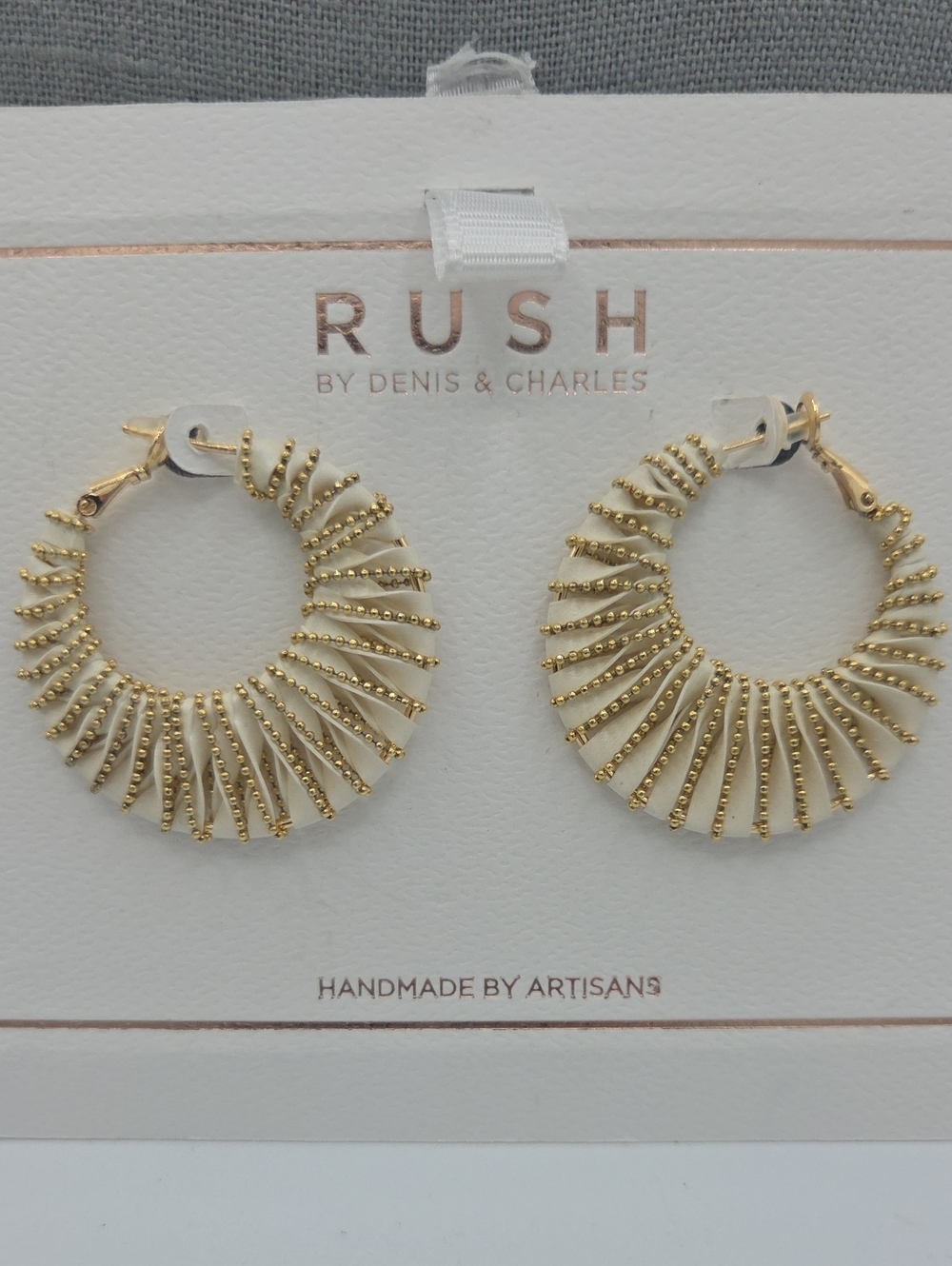 5 for $25! RUSH by Denis & Charles Gold Tone Textured Hoop Earrings